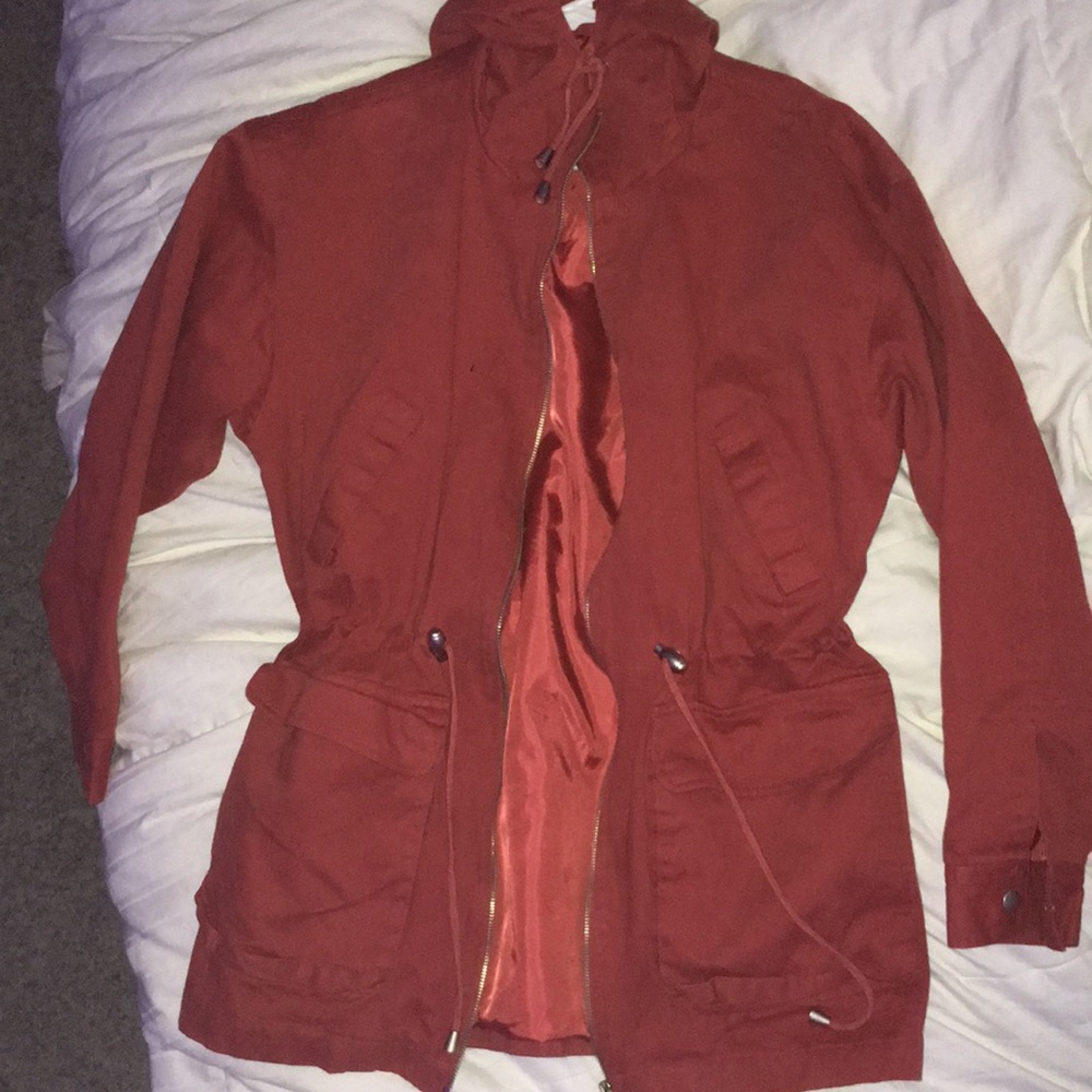 Light Maroon Brandon Thomas stylish hooded jacket